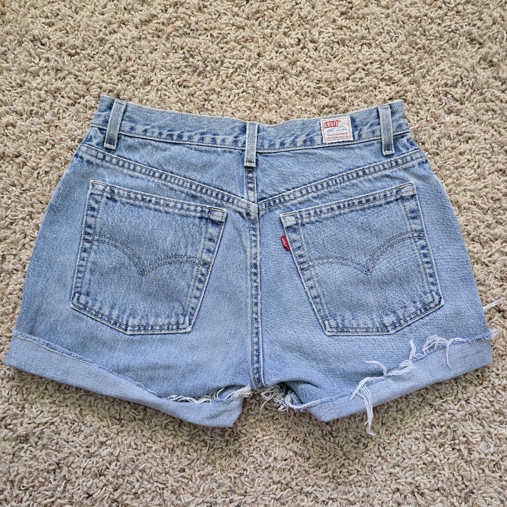 Vintage Levi's 519 Women's Light Wash Blue Denim Cutoff Shorts